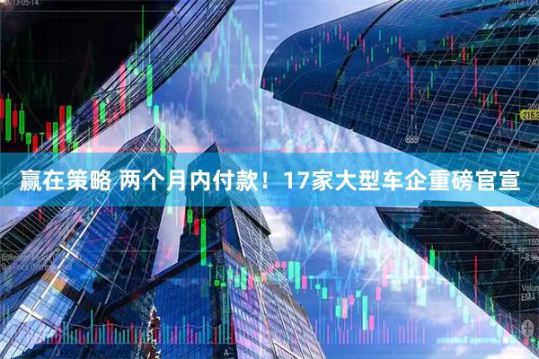 赢在策略 两个月内付款！17家大型车企重磅官宣